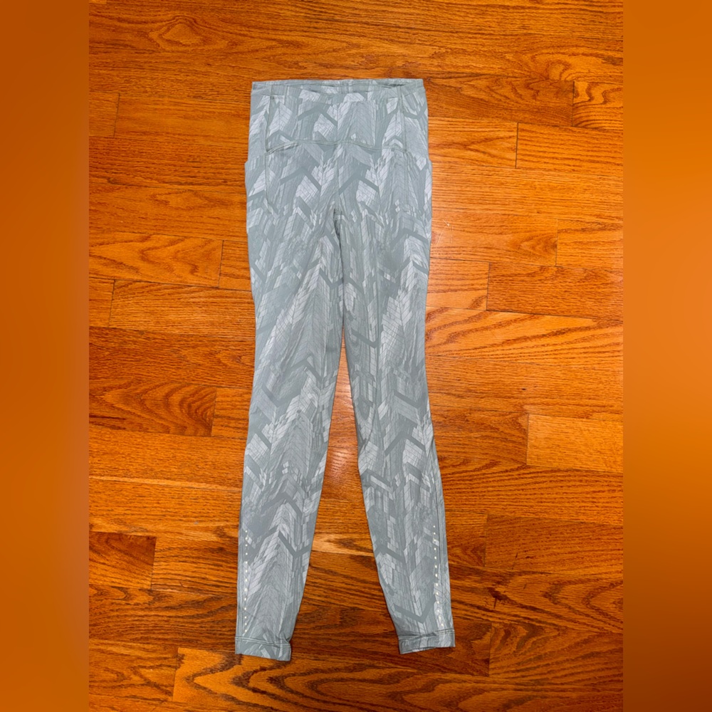 lululemon Wunder Under Geometric Print Leggings Blue Size 4 🌸